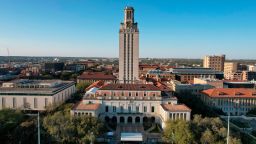 The UT Tower and main building at the University of Texas at Austin in 2022.