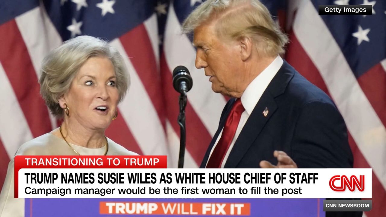 <p>Susie Wiles, veteran campaign manager and political insider will serve as Donald Trump's Chief of Staff, as the President Elect makes his first official selections for his White House staff.. CNN's Kristen Holmes reports. </p>