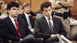 Lyle, left, and Erik Menendez sit in Beverly Hills Municipal Court where their attorneys delayed making pleas on behalf of the brothers who are suspected in the murders of their millionaire parents, Jose and Mary Louise ?Kitty? Menendez, in Beverly Hills, Calif., last Aug., March 12, 1990. The arraignment for the brothers has been scheduled for March 26. (AP Photo/Nick Ut)