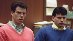 Erik Menendez (L) and his brother Lyle (R) listen during a pre-trial hearing, on December 29, 1992 in Los Angeles after the two pleaded innocent in the August 1989 shotgun deaths of their wealthy parents, Jose and Mary Louise Menendez of Beverly Hills, Calif. It took 40 months for the Superior Court arraignment after prosecutors and defense attorneys battled over the admissibility of taped confessions the brothers allegedly made to their psychotherapist. AFP PHOTO VINCE BUCCI (Photo by VINCE BUCCI / AFP) (Photo by VINCE BUCCI/AFP via Getty Images)