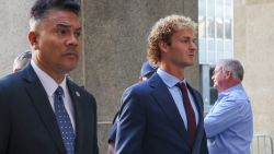 NEW YORK, NEW YORK - OCTOBER 21: Daniel Penny (R), who is charged in the death of Jordan Neely, walks into the courthouse as jury selection begins in his trial on October 21, 2024 in New York City. Penny, 26, a former Marine, is charged in the death of Jordan Neely on a New York City subway by choking him after an altercation involving panhandling on the train car. (Photo by Spencer Platt/Getty Images)