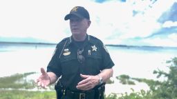 In a still picture taken from a video, Sheriff Bill Leeper speaks to members of the press, after a member of the Nassau County Sheriff's Office Marine Unit responded to a call of a man who had been bitten by a shark off Florida’s east coast on June 28, 2024. The man is in critical condition but is expected to recover.